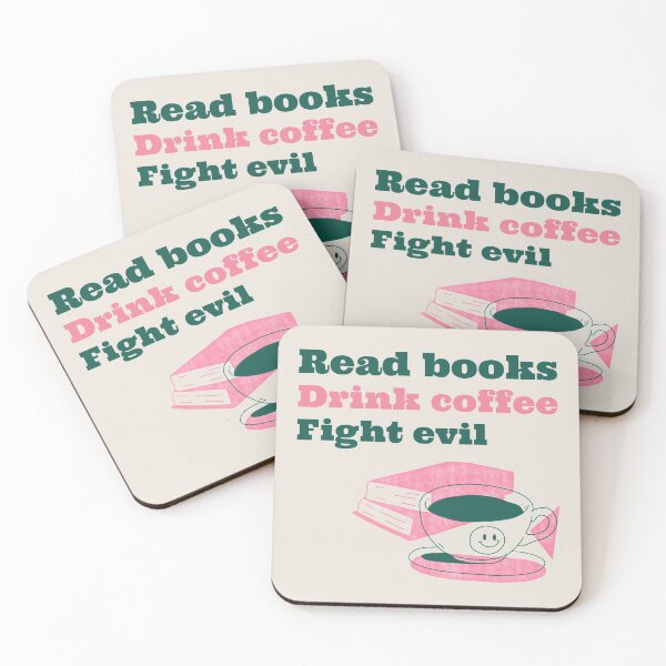 Item preview, Read Books, Drink Coffee, Fight Evil designed and sold by LKDesigns24.