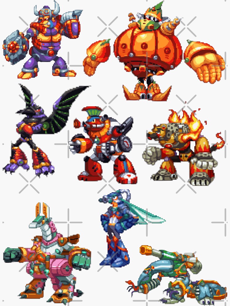 Mega man x7 Maverick robot masters stickers
