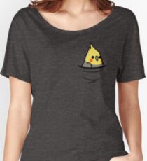 Camiseta ancha ¡Demasiadas aves! - Cockatiel amarillo
