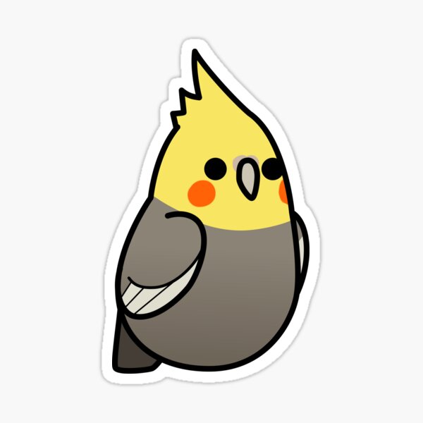 Too Many Birds! - Yellow Cockatiel Sticker