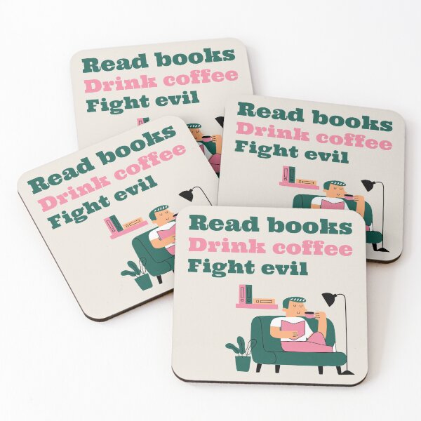 Item preview, Read Books, Drink Coffee, Fight Evil designed and sold by LKDesigns24.