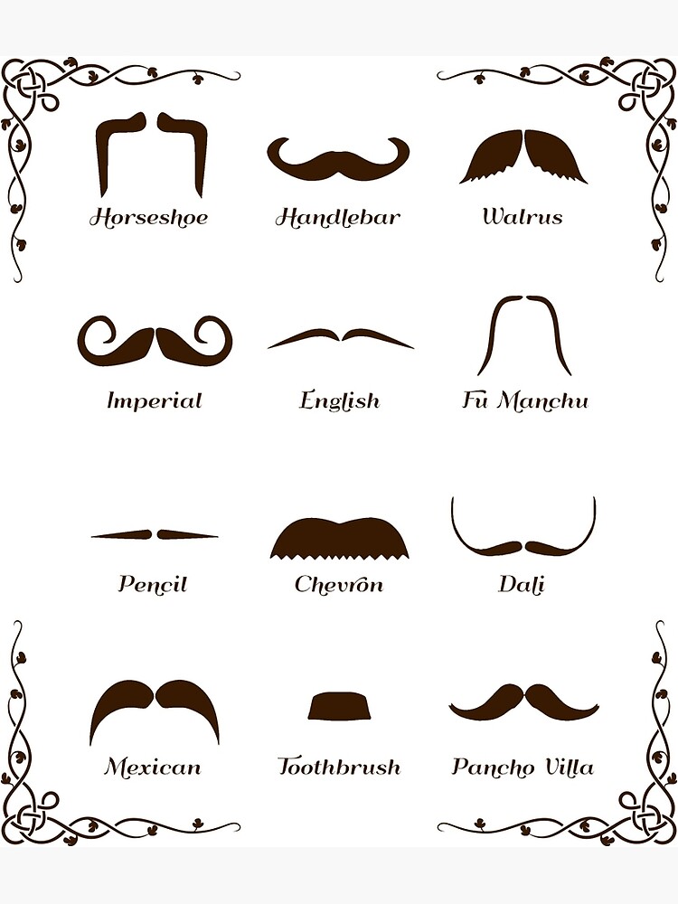 "Mustache Style Identification Chart" Metal Print by TheShirtYurt