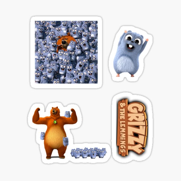 GRIZZY ET LES LEMMINGS FUNNY KIDS GIFT CARTOON Sticker