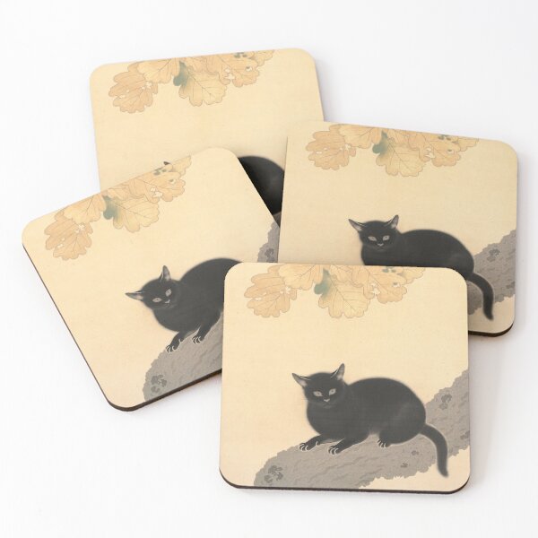 Item preview, Hishida Shunsō Black Cat digital Japanese Traditional Minimalist Vintage art designed and sold by Ienso.