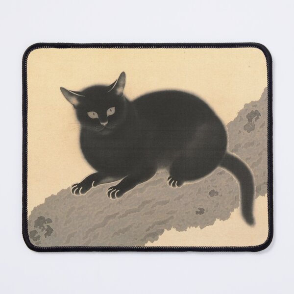 Item preview, Hishida Shunsō Black Cat digital Japanese Traditional Minimalist Vintage art designed and sold by Ienso.
