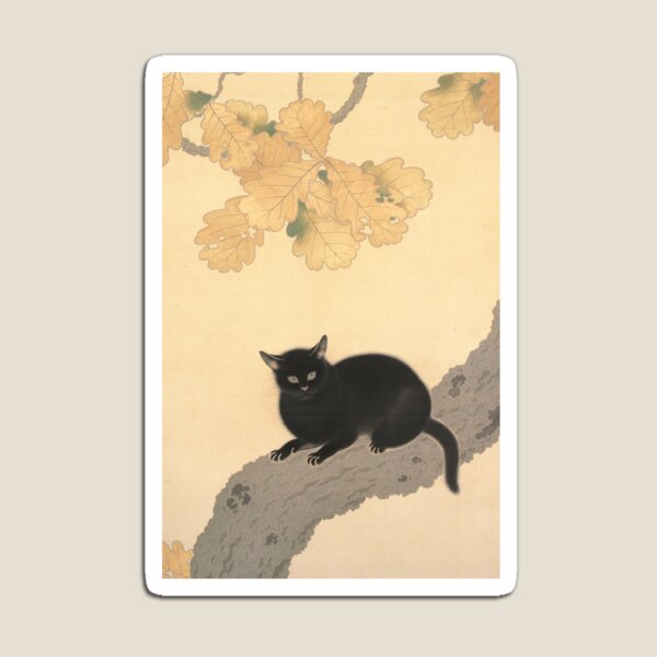 Item preview, Hishida Shunsō Black Cat digital Japanese Traditional Minimalist Vintage art designed and sold by Ienso.