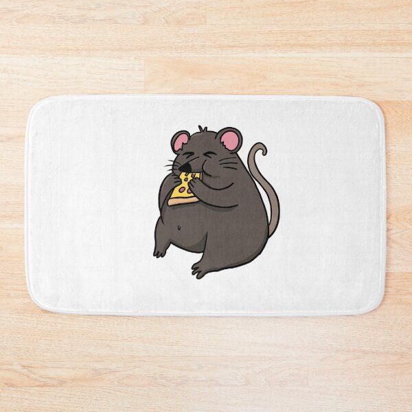 Item preview, Fat Mouse Eating Pizza Funny Comic Style hand drawn designed and sold by Mesyo.