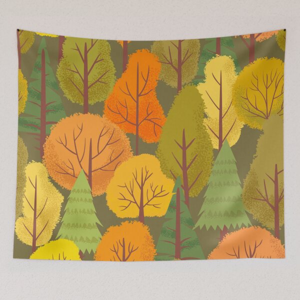 Item preview, Seamless autumn forest trees pattern colorful designed and sold by Gurshnet68.