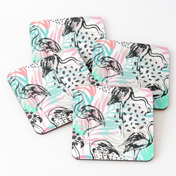 Item preview, Tropical seamless pattern with flamingos palm designed and sold by Gurshnet68.