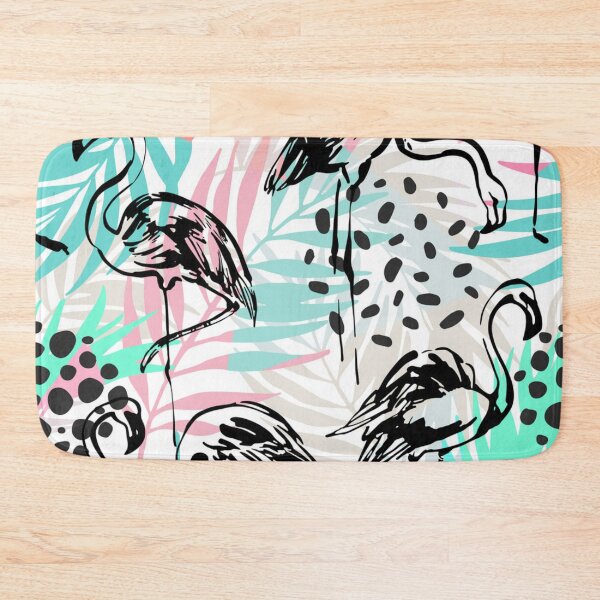 Item preview, Tropical seamless pattern with flamingos palm designed and sold by Gurshnet68.