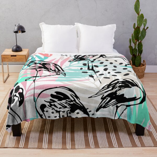 Item preview, Tropical seamless pattern with flamingos palm designed and sold by Gurshnet68.