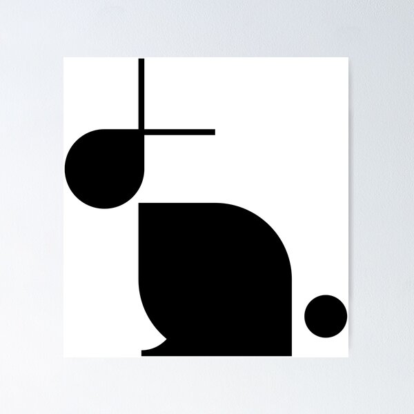 Item preview, Abstract Geomgetric Black And White Design With Bunnies designed and sold by MarinaPronina.