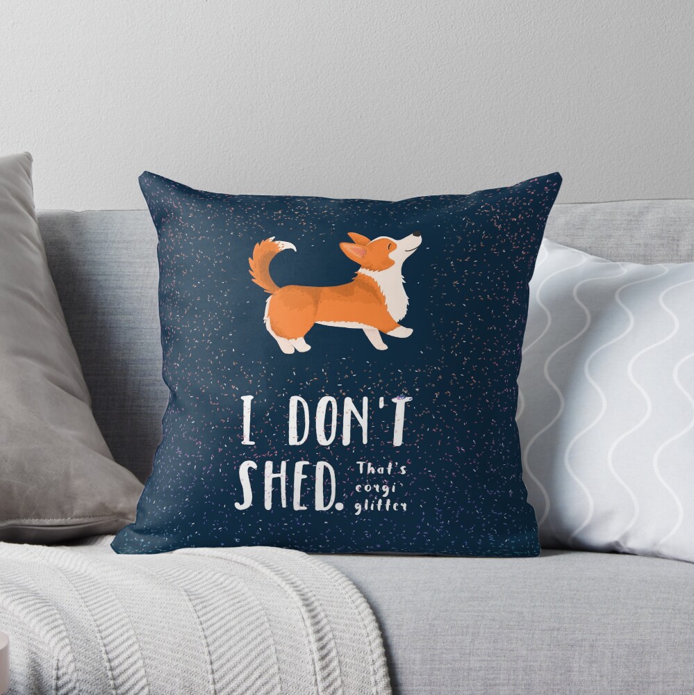 Corgi Glitter (Pembroke Welsh Corgi) Throw Pillow