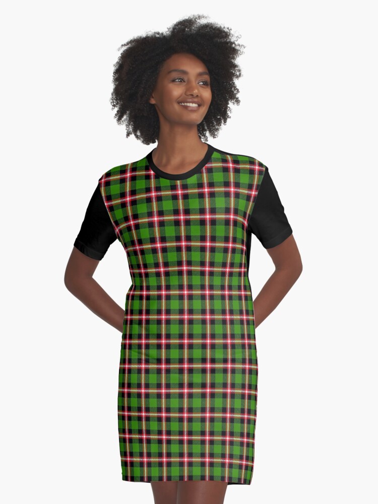 green red plaid dress