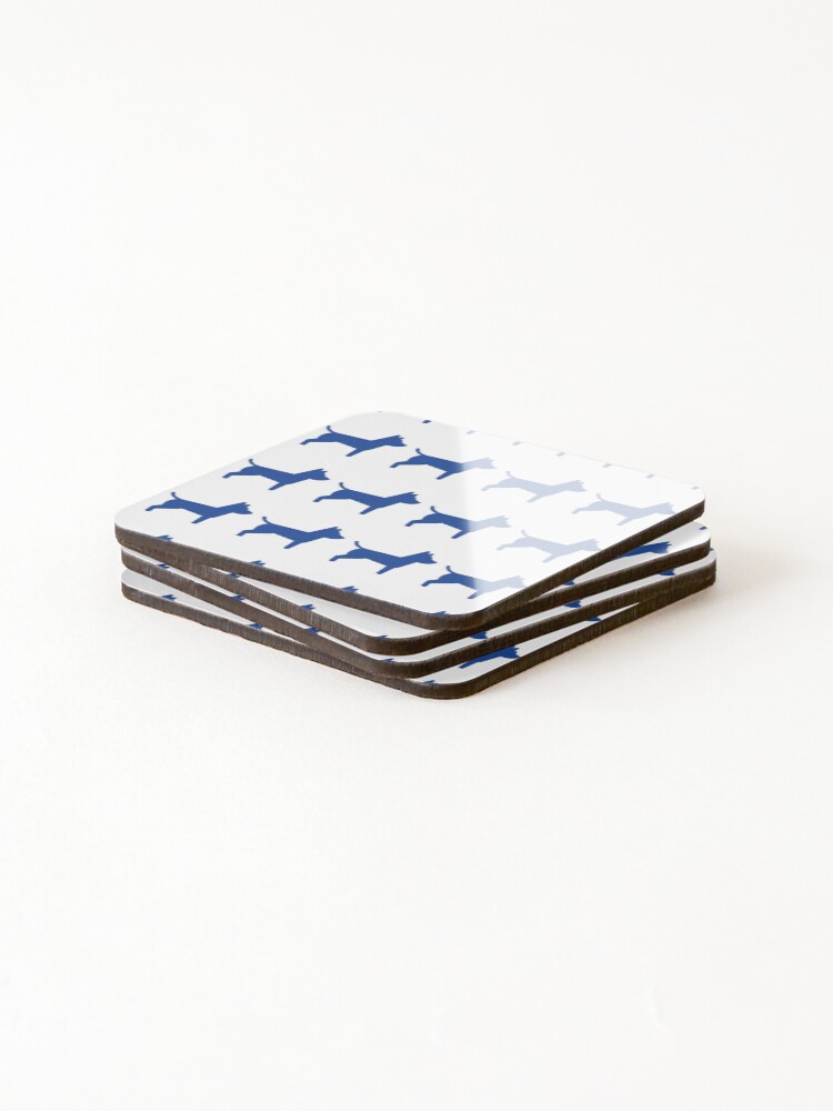 Thumbnail 4 of 5, Coasters (Set of 4), Dogs (Blue Pattern) designed and sold by PSheekey.