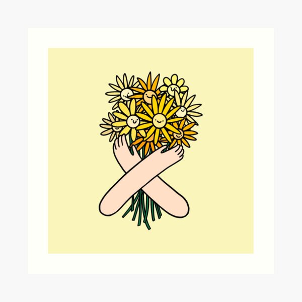 Happy daisy flower bouquet Art Print