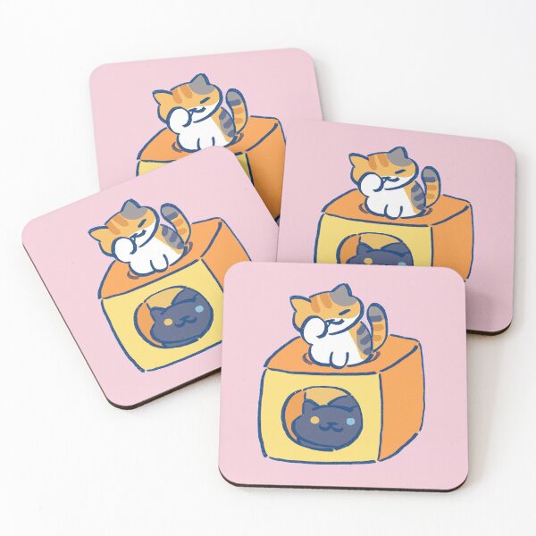 Item preview, I draw tabitha and pepper with the orange cube house / neko atsume designed and sold by RansRoom.