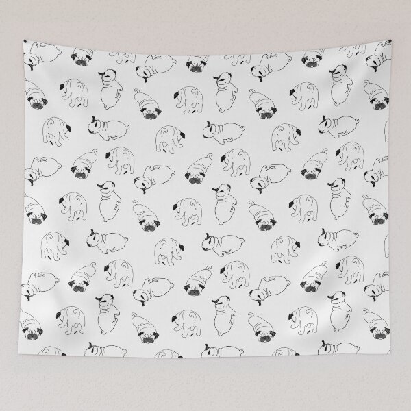 Item preview, Pugs minimal seamless print designed and sold by Ashleysnook.