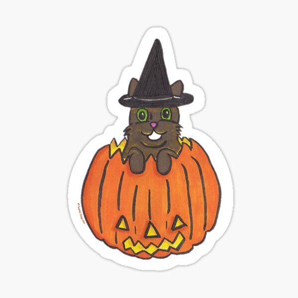 Halloween Cat - Cat in a Witch's Hat! Sticker