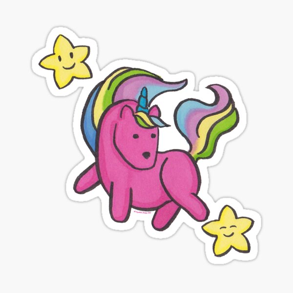 Pink Unicorn Sticker Sticker