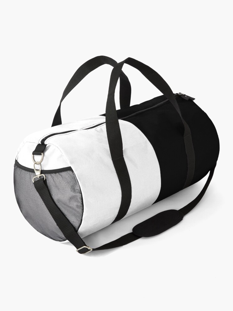 Alternate view of Half Black Half white Solid Color Plain Duffle Bag