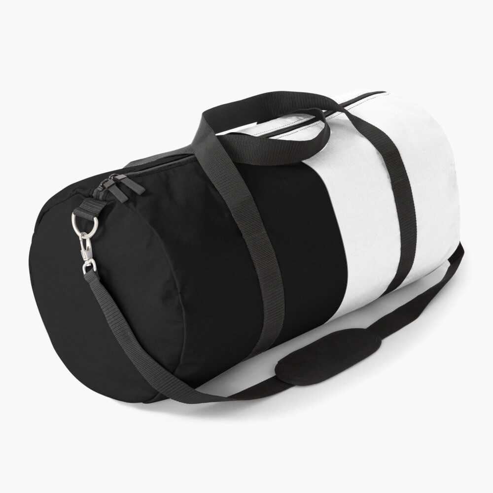 Half Black Half white Solid Color Plain Duffle Bag