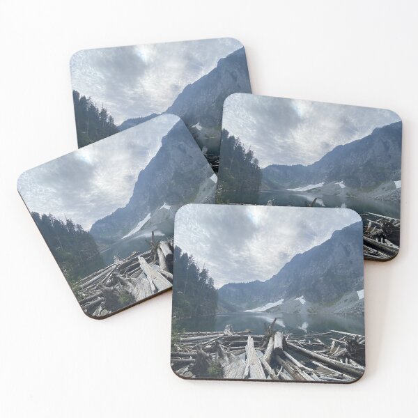 Item preview, [Landscape] Lake with log surrounded by mountains designed and sold by VinBasis.