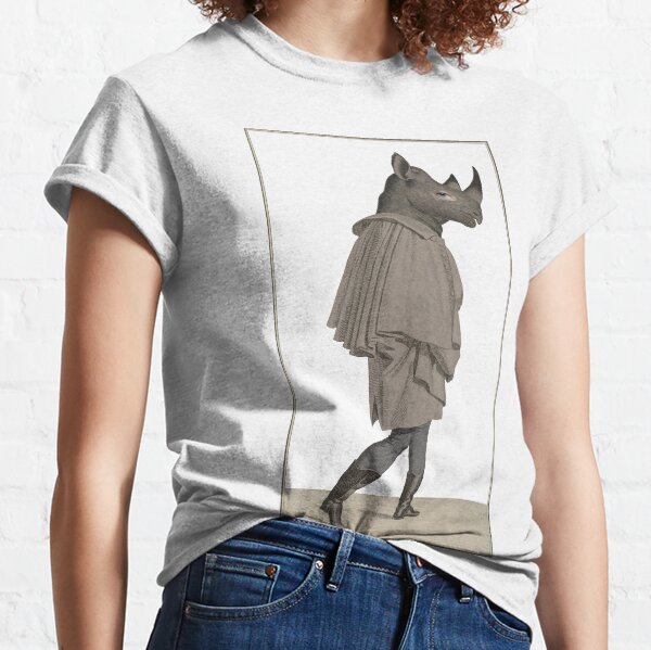 Vintage rhino gentleman collage Classic T-Shirt