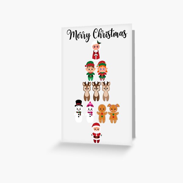 Christmas Tree Characters  Greeting Card