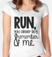 "Run, you clever boy, and remember me." - Clara Quote Women's Fitted Scoop T-Shirt