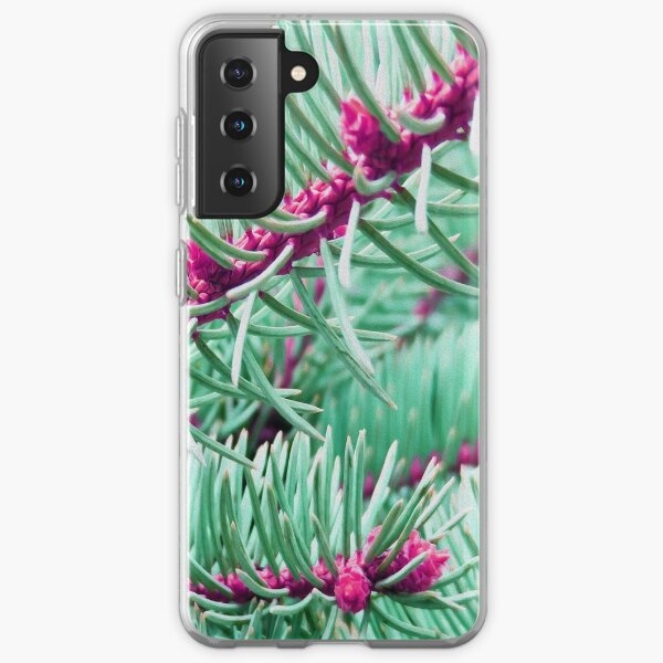 Green And Pink Pine Needles Samsung Galaxy Soft Case