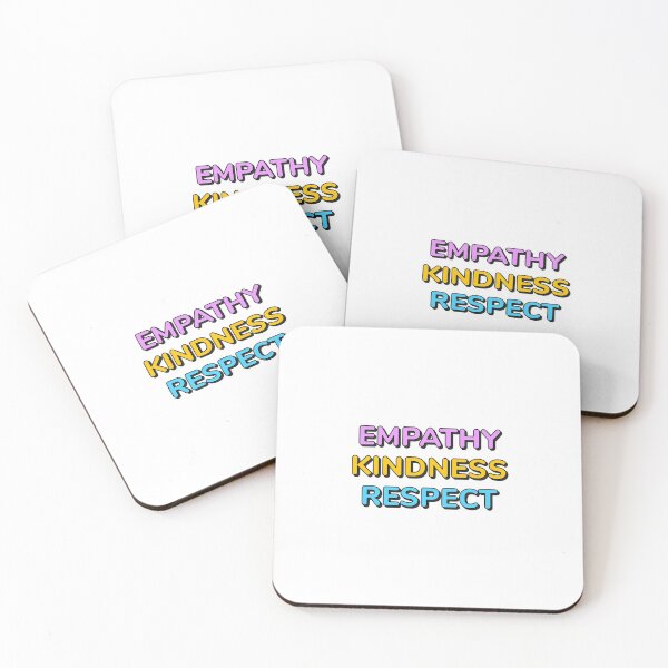 Item preview, EMPATHY KINDNESS RESPECT pink yellow blue designed and sold by Inspirationmotivation.