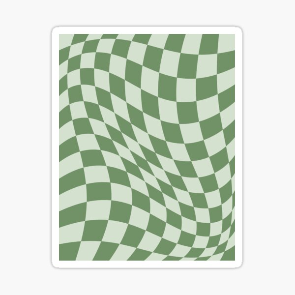 Warped Checker Muted Green Sticker
