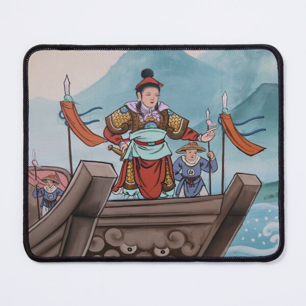 Item preview, Asian emperor on boat vintage Oriental art designed and sold by photoslot.