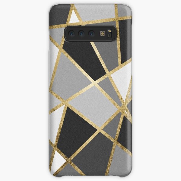 Black & Gray Modern Geo Gold Triangles Samsung Galaxy Snap Case