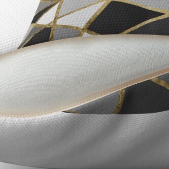 Alternate view of Black & Gray Modern Geo Gold Triangles Throw Pillow