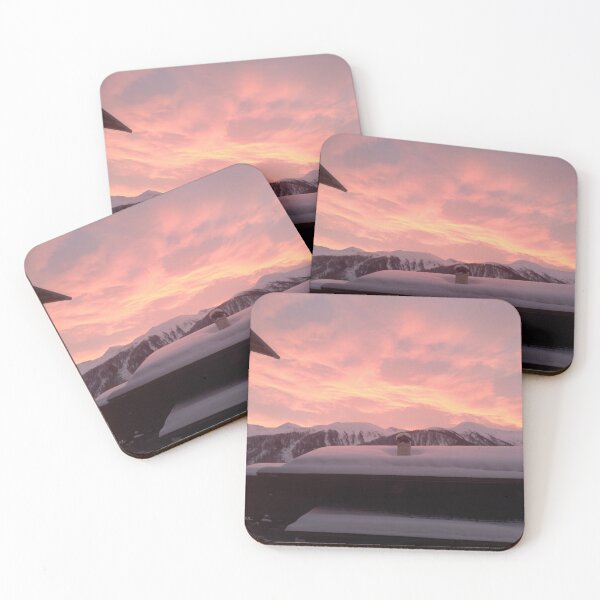 Item preview, Winter sunrise over small swiss mountain village designed and sold by Jackforestman.