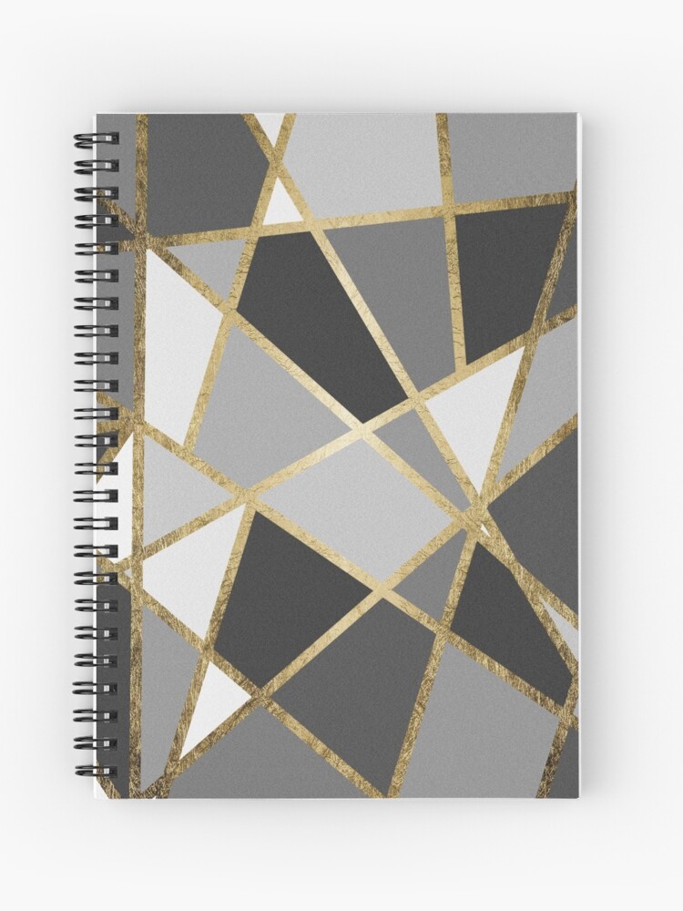 Cuaderno de espiral «Triángulos modernos de oro y negro Geo Gold» de  Blkstrawberry | Redbubble