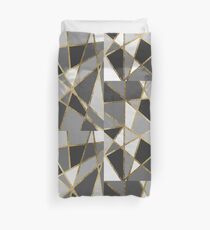 Schwarz & Grau Moderne Geo Gold Dreiecke Bettbezug