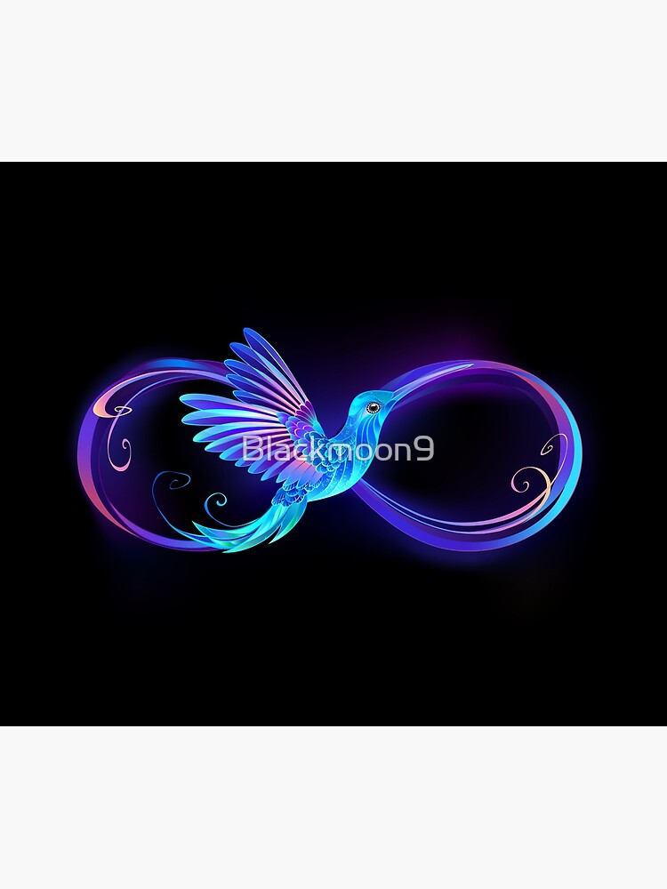 Infinity symbol with glowing hummingbird by Blackmoon9