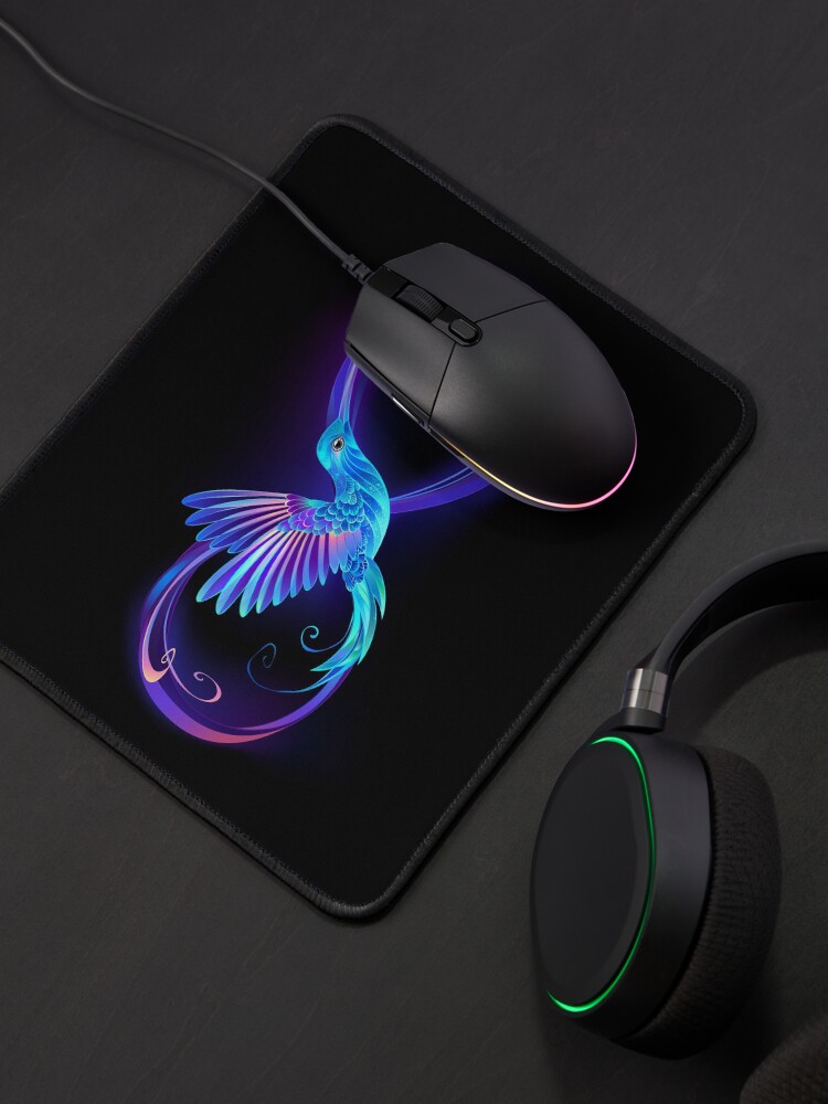 Alternate view of Infinity symbol with glowing hummingbird Mouse Pad