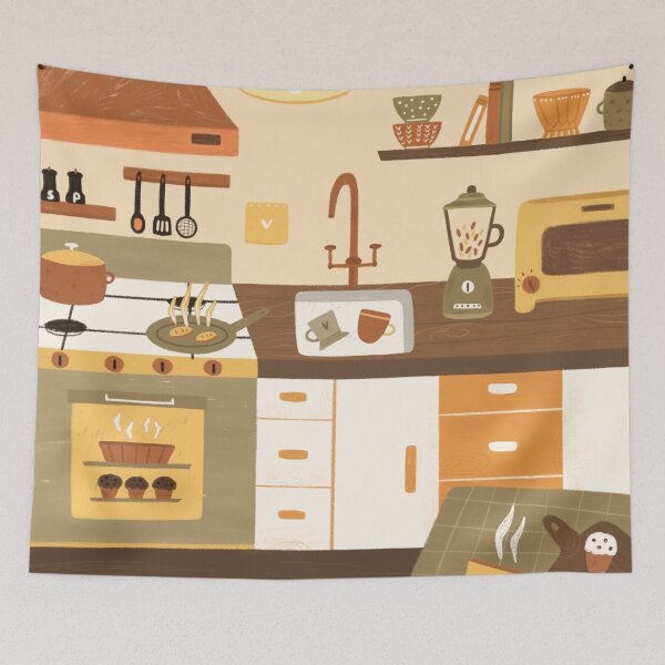 Item preview, Kitchen Aesthetic Room Interior designed and sold by mikhaleeevich.