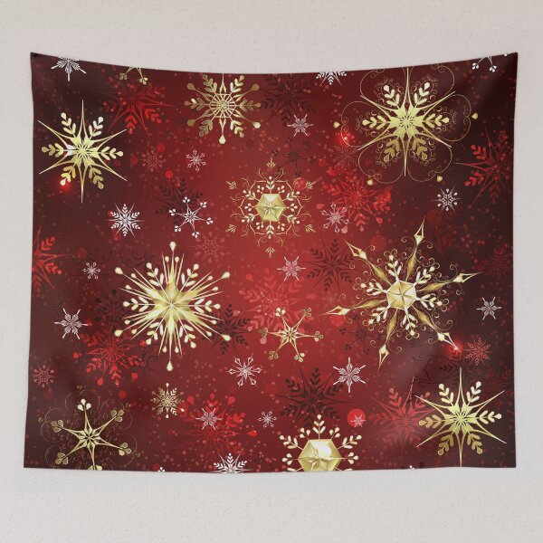Item preview, Golden Snowflakes on Red Background designed and sold by Blackmoon9.