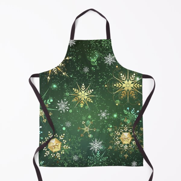 Item preview, Golden Snowflakes on Green Background designed and sold by Blackmoon9.