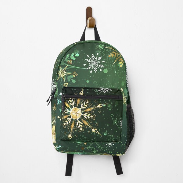 Item preview, Golden Snowflakes on Green Background designed and sold by Blackmoon9.