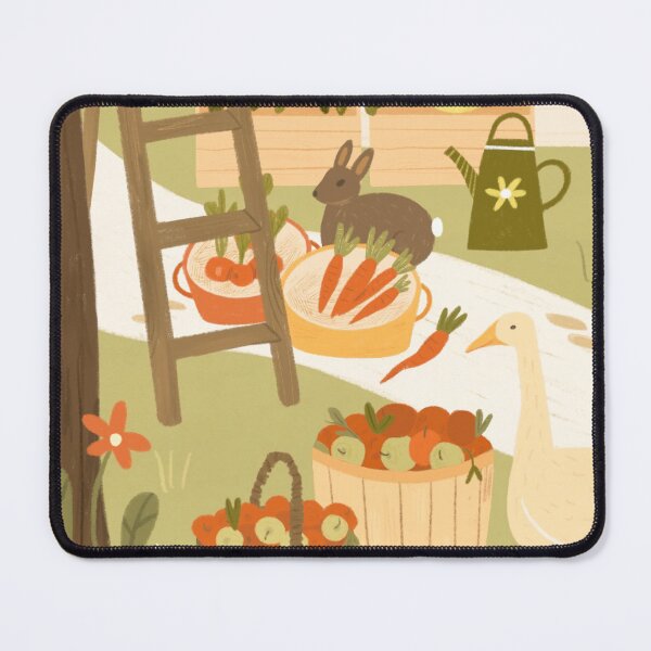 Item preview, Farm bunny and goose surrounded by apple baskets designed and sold by mikhaleeevich.