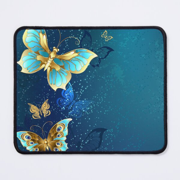 Item preview, Golden Butterflies on Blue Background designed and sold by Blackmoon9.