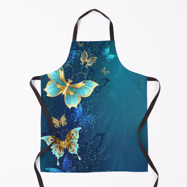 Item preview, Golden Butterflies on Blue Background designed and sold by Blackmoon9.