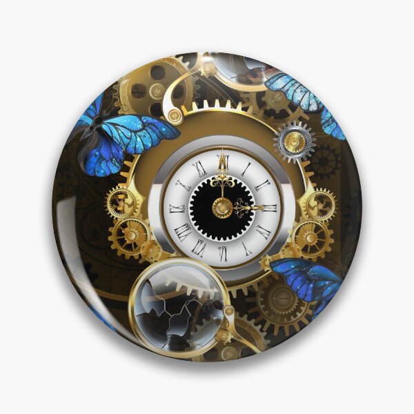 Item preview, Steampunk Gears and Blue Butterflies designed and sold by Blackmoon9.