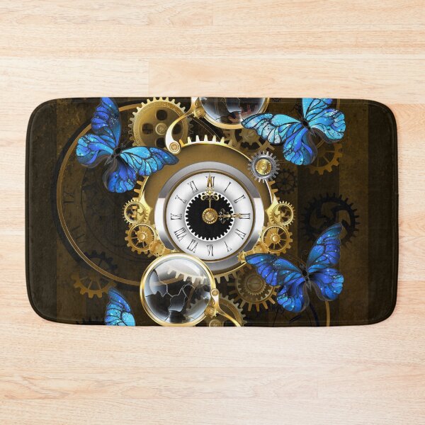 Item preview, Steampunk Gears and Blue Butterflies designed and sold by Blackmoon9.